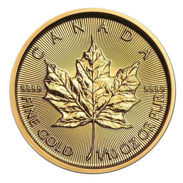 1/10 oz zlatá minca Maple Leaf – staršie ročníky