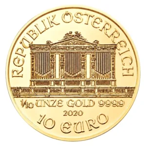 1/10 oz zlatá minca Wiener Philharmoniker – rôzne ročníky