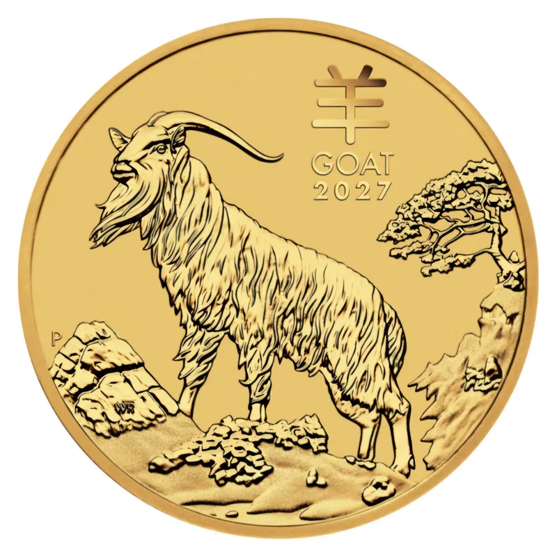 1/20 oz zlatá minca Rok kozy 2027 – Lunar Series III – pohľad 3