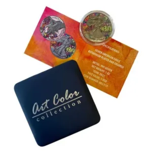 1 oz strieborná minca American Eagle 2021 – Slon, Spirit Animals, Art Color Collection – balenie