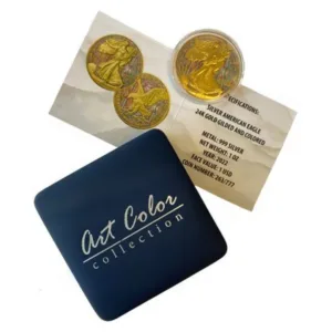 1 oz strieborná minca American Eagle 2022 – Kruh života, Art Color Collection – balenie
