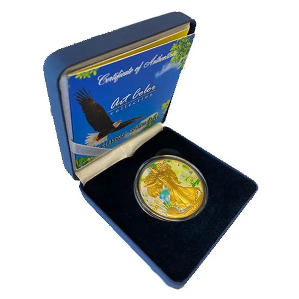 1 oz strieborná minca American Silver Eagle 2022 – Jar, Art Color Collection – balenie