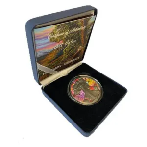 1 oz strieborná minca American Silver Eagle 2022 – Jeseň, Art Color Collection – balenie