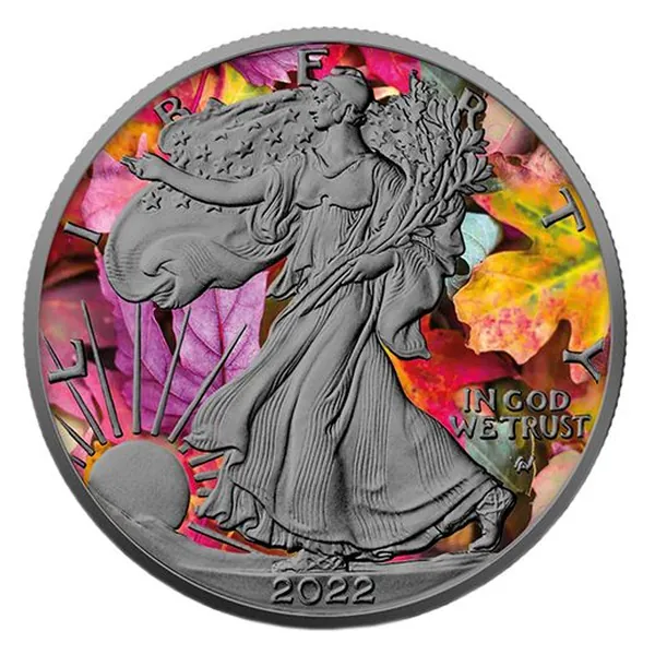 1 oz strieborná minca American Silver Eagle 2022 – Jeseň, Art Color Collection