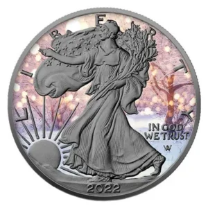 1 oz strieborná minca American Silver Eagle 2022 – Zima, Art Color Collection