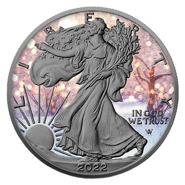 1 oz strieborná minca American Silver Eagle 2022 – Zima, Art Color Collection