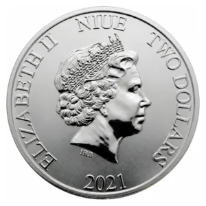 1 oz strieborná minca Niue Korytnačka – rôzne ročníky – druhá strana