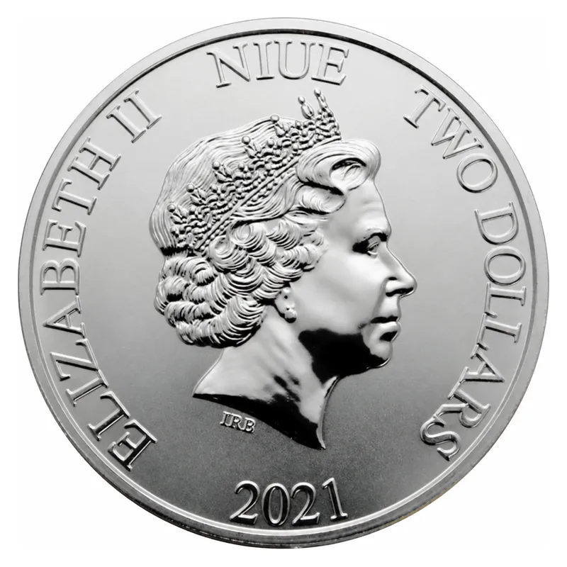1 oz strieborná minca Niue Korytnačka – rôzne ročníky – druhá strana