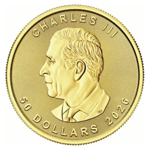1 oz zlatá minca Maple Leaf – staršie ročníky – druhá strana