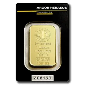 1 oz zlatý zliatok Argor-Heraeus – druhá strana