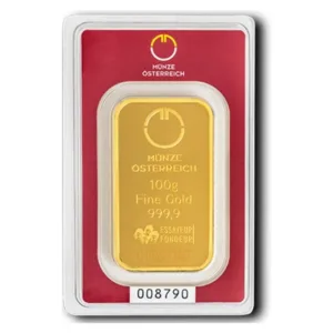 100 g zlatý zliatok Münze Österreich