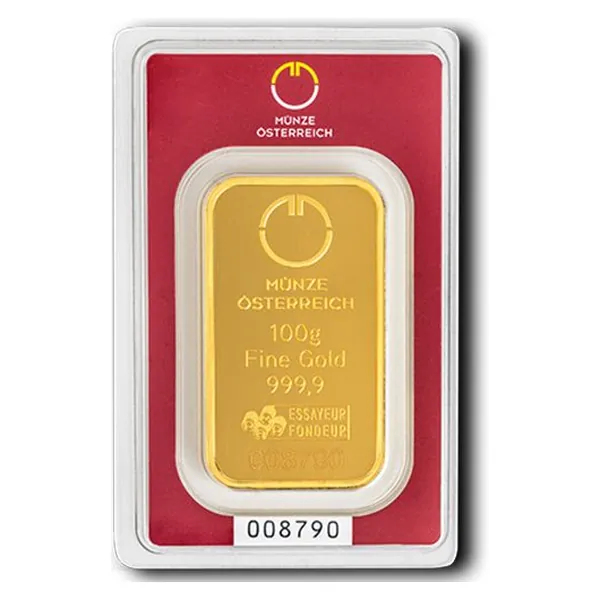 100 g zlatý zliatok Münze Österreich