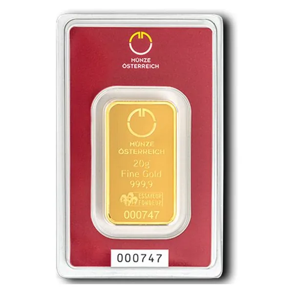 20 g zlatý zliatok Münze Österreich