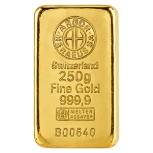 250 g zlatý zliatok Argor-Heraeus – liaty