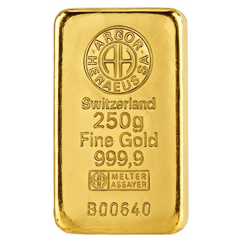 250 g zlatý zliatok Argor-Heraeus – liaty