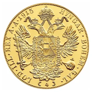 4 dukát zlatá minca František Jozef I. 1915 – novorazba – druhá strana