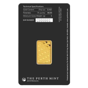 5 g zlatý zliatok The Perth Mint – druhá strana