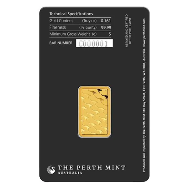 5 g zlatý zliatok The Perth Mint – druhá strana