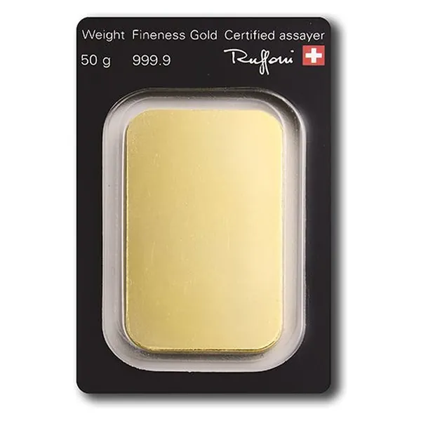 50 g zlatý zliatok Argor-Heraeus – druhá strana