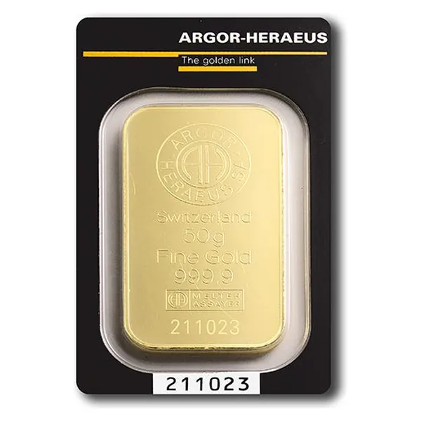 50 g zlatý zliatok Argor-Heraeus