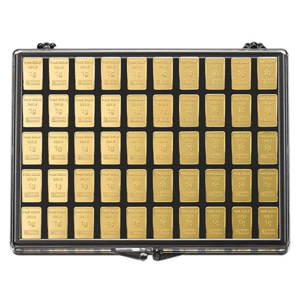 Heimerle + Meule UnityBar Collection – 50 × 1 g zlaté zliatky – druhá strana
