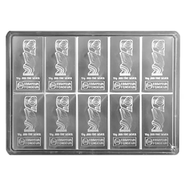 Valcambi Cook Islands – 100 g deliteľný strieborný mincový zliatok (10 × 10 g) – druhá strana