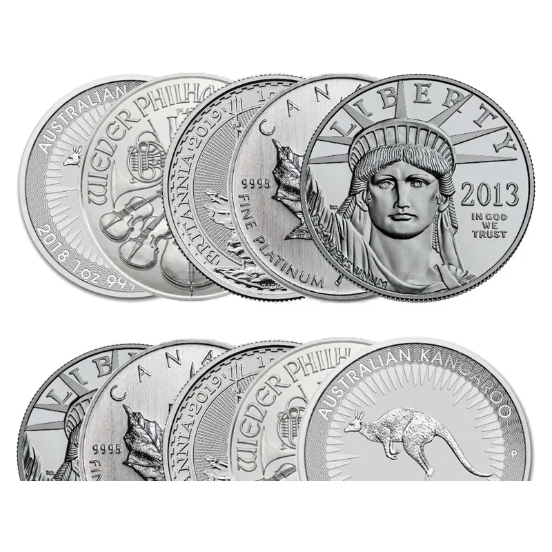 1 oz platinová minca – rôzni výrobcovia